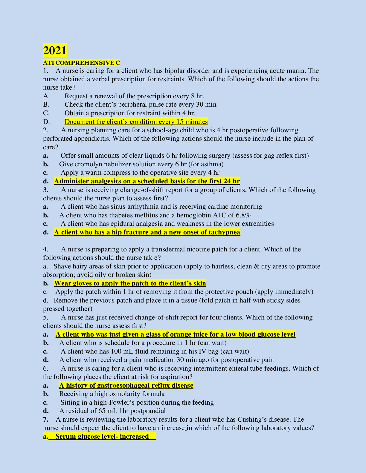 Preview image for RN Comprehensive Predictor 2019 Form C